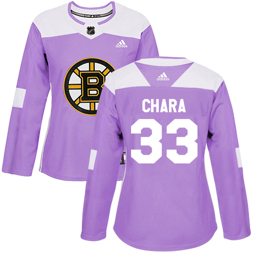 Adidas Bruins #33 Zdeno Chara Purple Authentic Fights Cancer Women's Stitched NHL Jersey